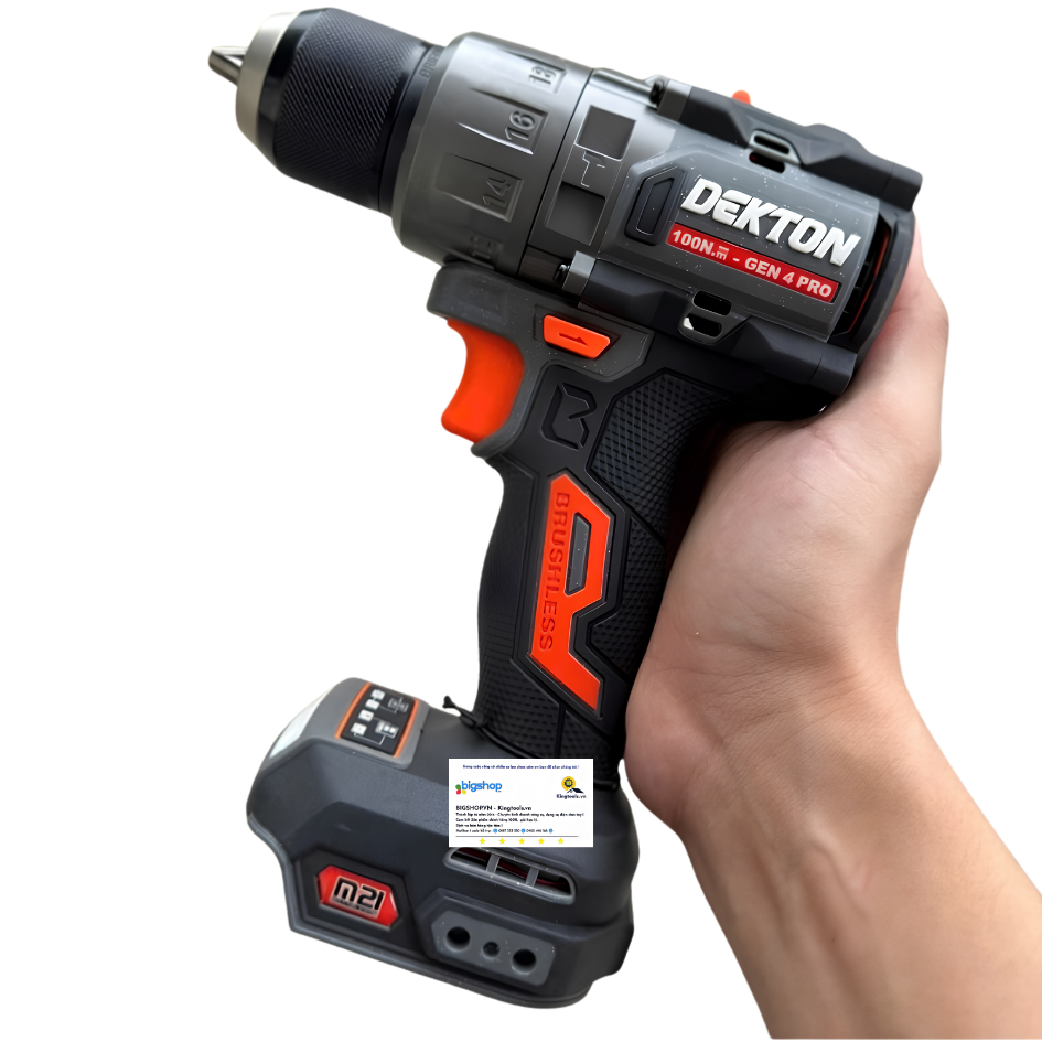Máy khoan động lực dùng pin 21V DEKTON M21-ID13100CP (Lực siêt 100Nm) - Thân máy