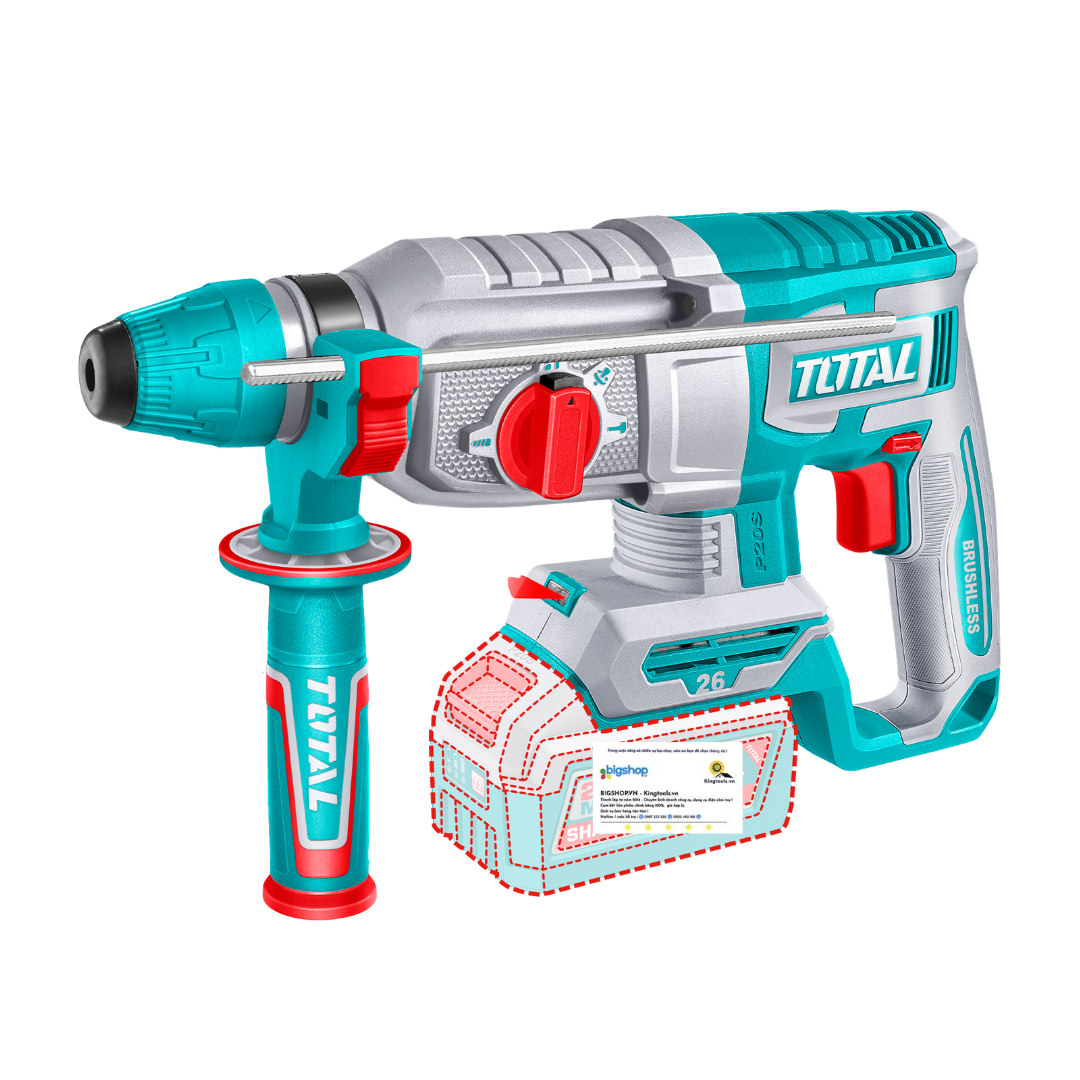 Máy khoan bê tông dùng pin 20V TOTAL TRHLI26208 (Mũi 26mm) - Thân máy