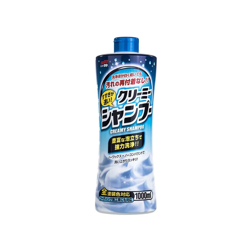 Xà phòng rửa xe trung tính dạng kem Soft99 Nhật Creamy Shampoo 1000ml (xanh) 