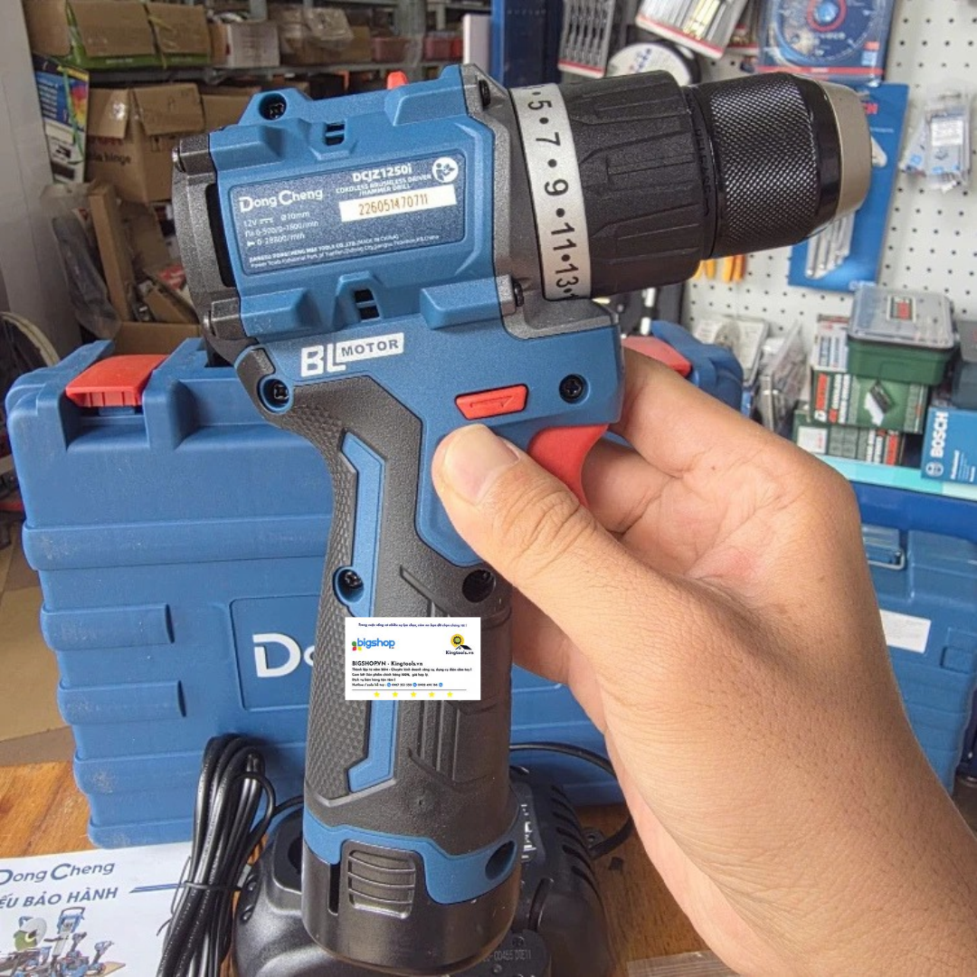 Máy khoan vặn vít dùng pin 12V DONGCHENG DCJZ1250i EK - 2 pin 2.0Ah và sạc