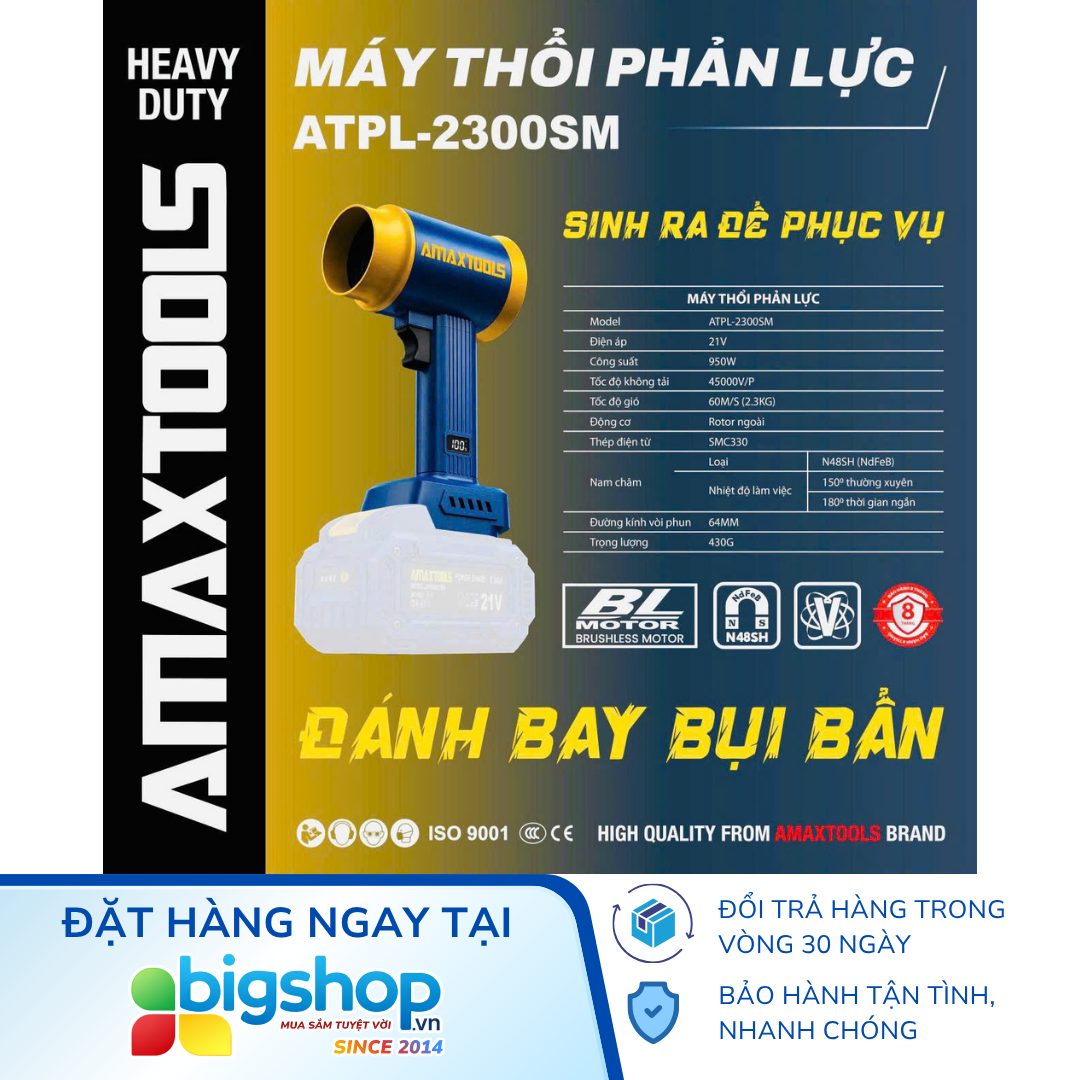 Máy thổi phản lực dùng pin 21V AMAXTOOLS ATPL-2300SM (Công suất 950W) - Thân máy