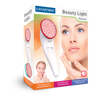 Bao bì sản phẩm máy massage mặt hồng ngoại Lanaform Beauty Light