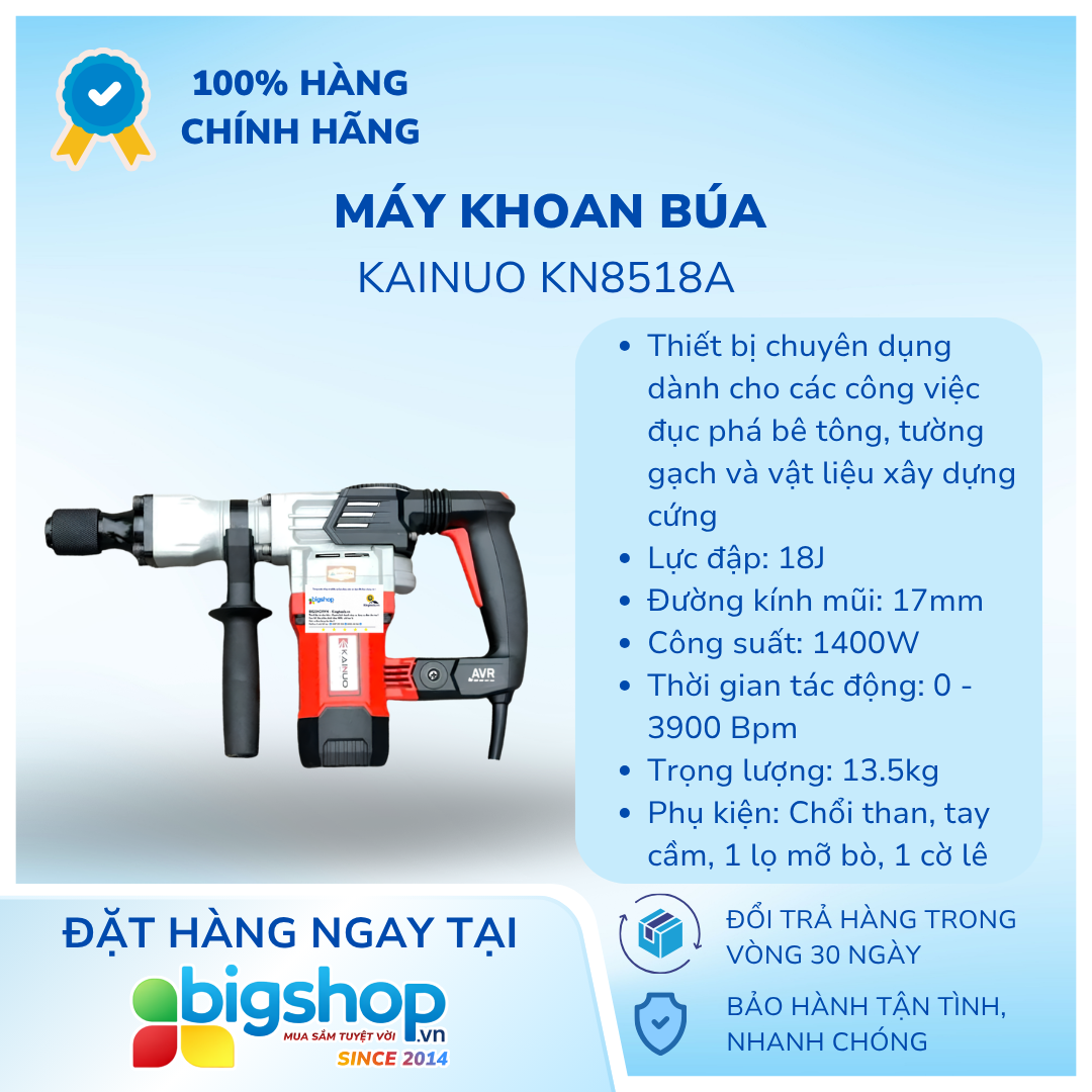 Máy đục bê tông KAINUO 8518A - Công suất 1400W
