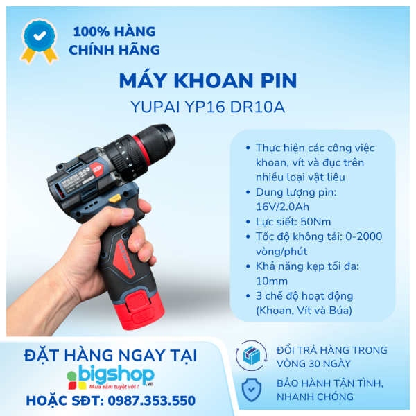 Máy Khoan Pin YUPAI YP16 DR10A 10mm