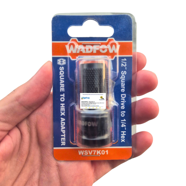 Đầu chuyển bulong qua vặn vít WADFOW WSV7K01 (Đầu vuông 1/2' sang lục giác 1/4')