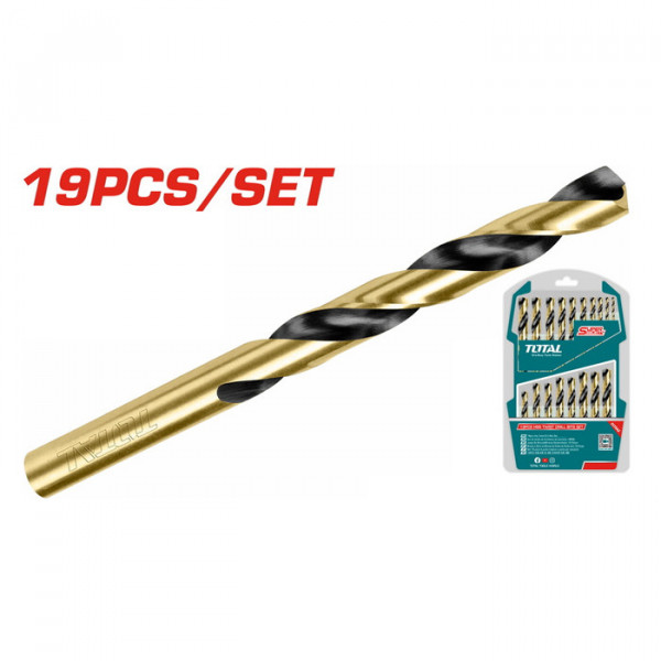 Bộ 19 mũi khoan kim loại HSS TOTAL TAKSDB9195