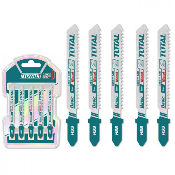 Bộ 5 lưỡi cưa lọng kim loại 12 răng TOTAL TJSBT118B