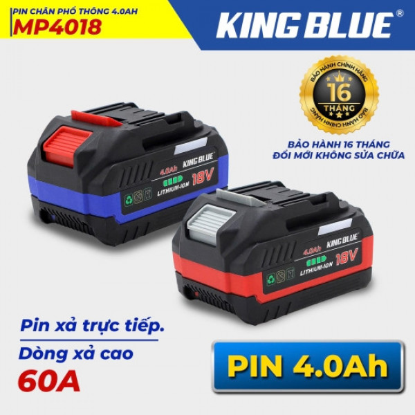 Pin Lithium 18V/ 4ah MP4018 Kingblue thế hệ mới ( chân makita) 