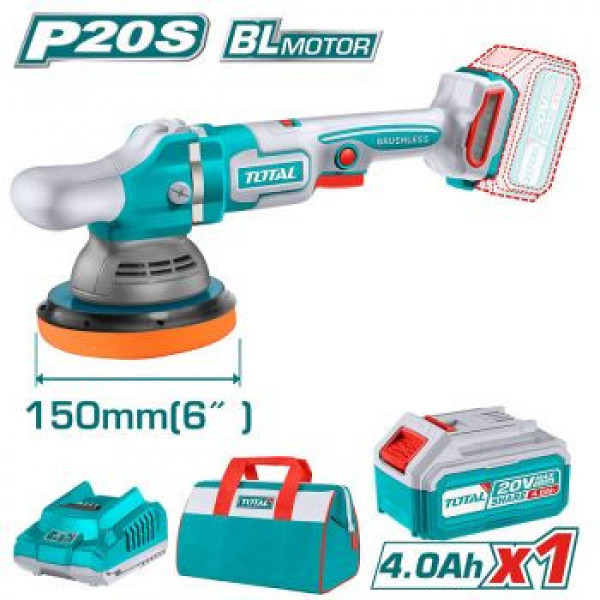 Máy đánh bóng không chổi than dùng pin 20V TOTAL TAPLI20151