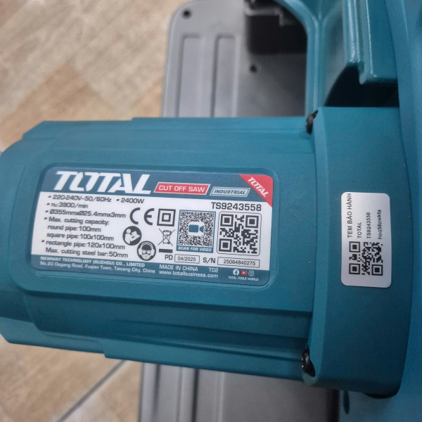 Máy cắt sắt TOTAL TS9243558 (CS 2400W, lưỡi 355mm)