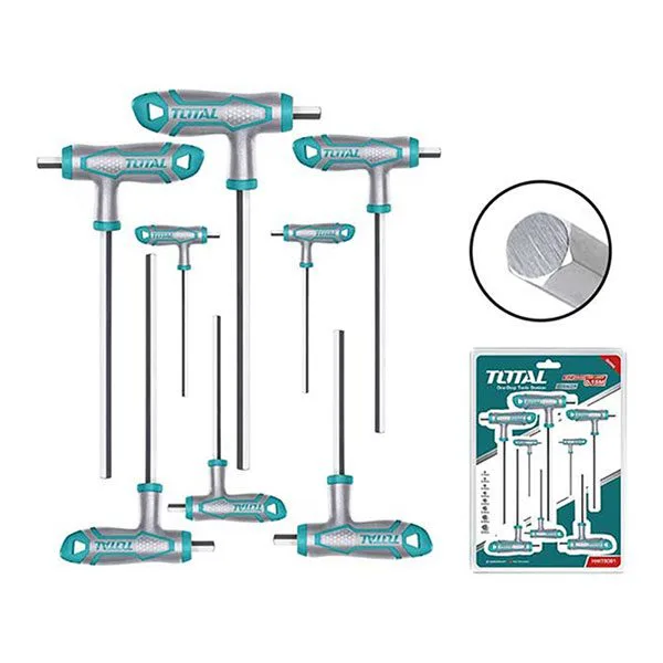 Bộ 8 chìa lục giác bông  tay cầm chữ T TOTAL THHW8083