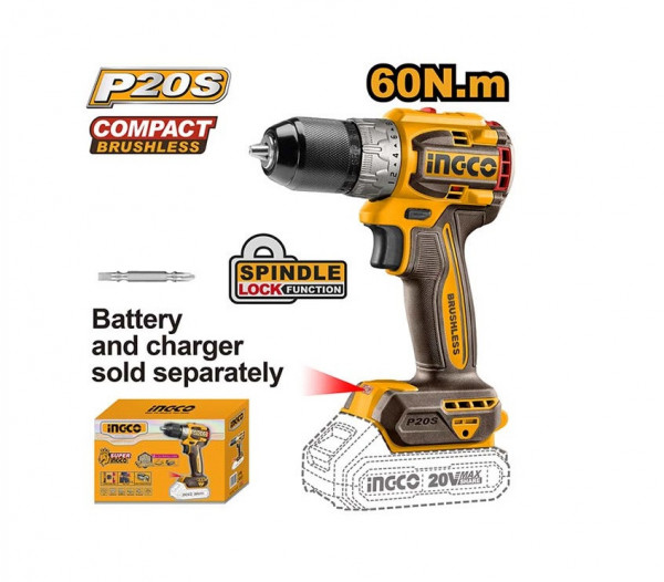  Máy khoan dùng pin 20V- 60Nm INGCO CDLI206021