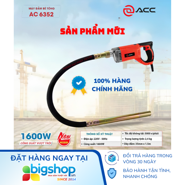 Máy đầm dùi ACC AC6352 (Công suất 1600W, dây dài 1.5m)