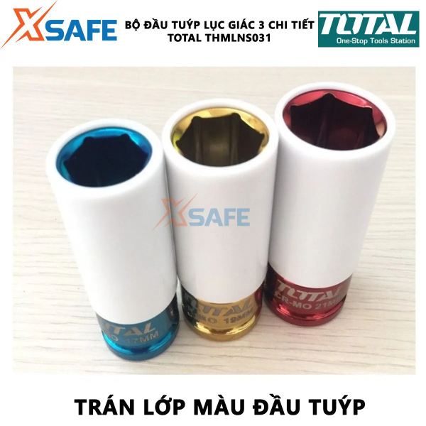 Bộ 3 đầu tuýp lục giác TOTAL THMLNS031