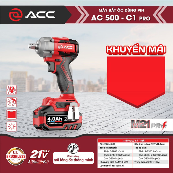 Máy bắt ốc dùng pin ACC AC 500-C1 PRO