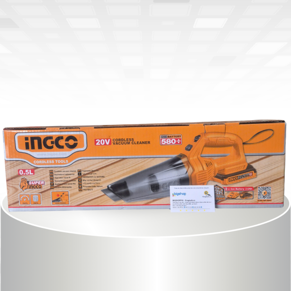 Máy hút bụi dùng pin 20V INGCO CVLI20126 (1 pin 2.0Ah và 1 sạc)