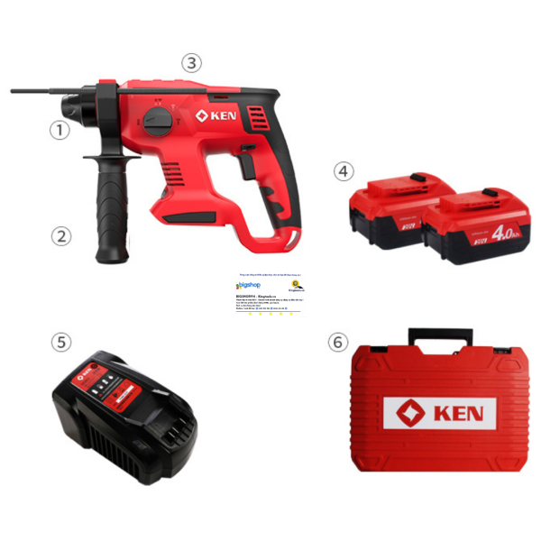 Máy khoan búa dùng pin 20V KEN BL2120-40C (2 pin 4.0Ah và 1 sạc)