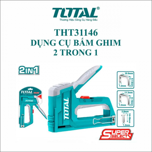 Dụng cụ bấm ghim 2 trong 1 TOTAL THT31146