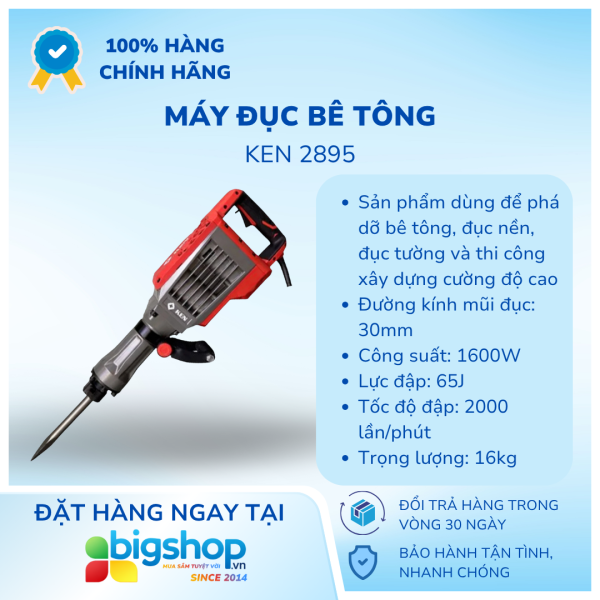 Máy đục bê tông 30mm KEN 2895 (CS 1600W)