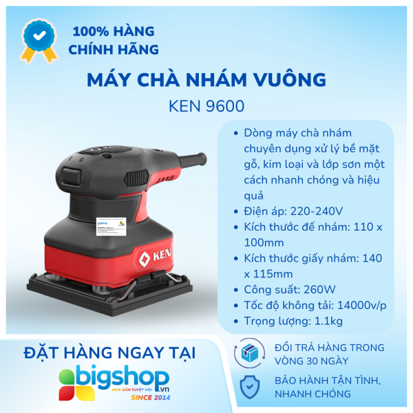 Máy chà nhám vuông KEN 9600 (CS 260W)