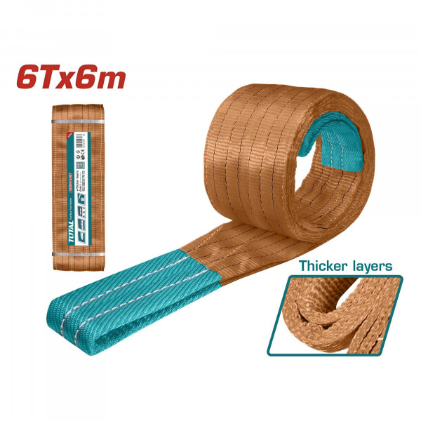 Dây cáp vải cẩu hàng nâu 6Tx6m TOTAL THTWS0606