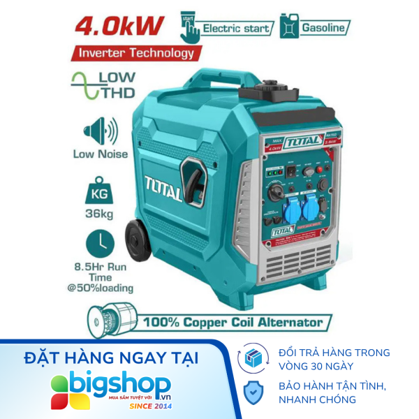 Máy phát điện dùng xăng biến tần 4.0KW TOTAL TP547506E