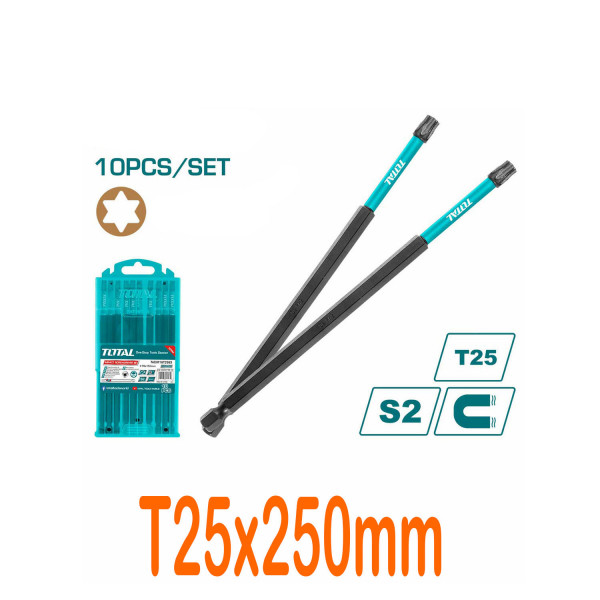 Bộ 10 mũi bắt vít T25x250mm TOTAL TACIM16T25103