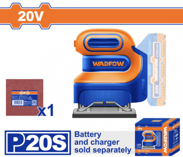 Máy chà nhám vuông dùng pin 20V WADFOW WRAP5010 (không  kèm pin sạc)