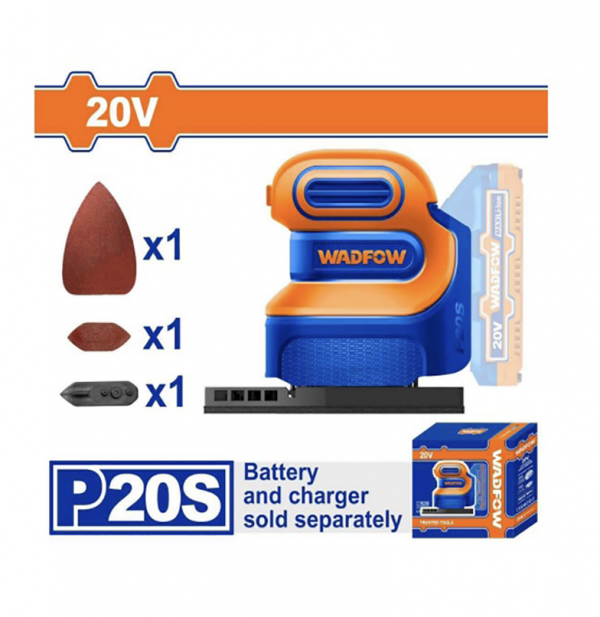 Máy chà nhám cọ/tam giác dùng pin 20V WADFOW WRAP5020 (không kèm pin  sạc)