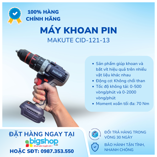 Máy khoan pin có động lực Makute CID-121-13-2BL 