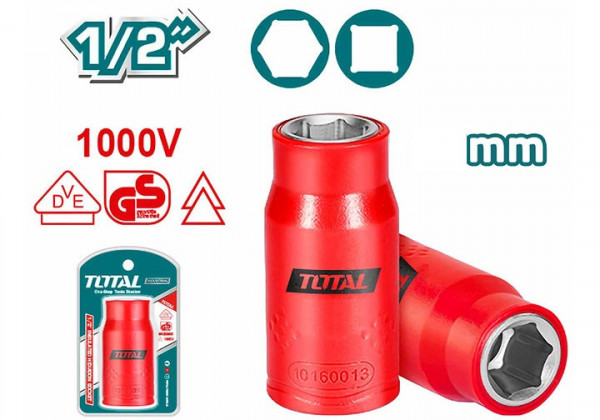 Đầu tuýp lục giác cách điện 1/2 inch 19mm TOTAL THIHAST12191