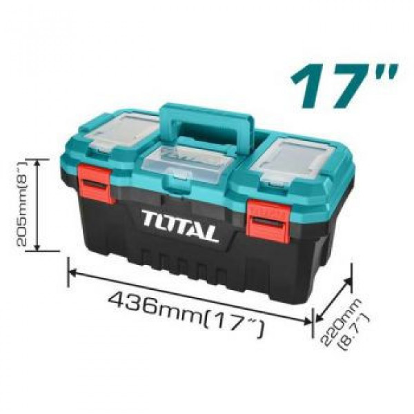 Hộp nhựa đựng công cụ 17 inch khóa nhựa TOTAL TPBX0171