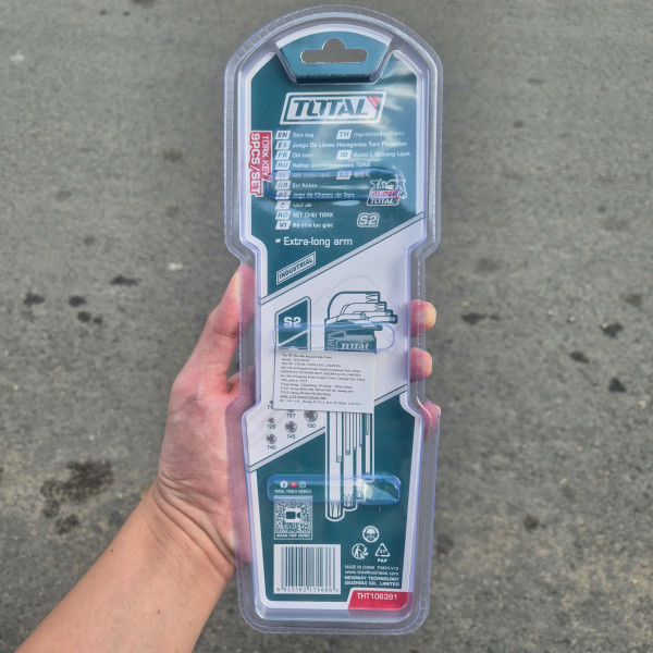 Bộ lục giác bông dài 9 chi tiết TOTAL THT106391 (T10-T50)