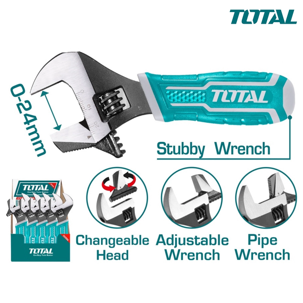 Cờ lê điều chỉnh 2 trong 1 size 156mm TOTAL THT1016S