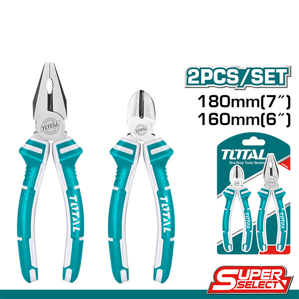 Bộ 2 kềm răng 7 inch và kềm cắt 6 inch TOTAL THT1K0201