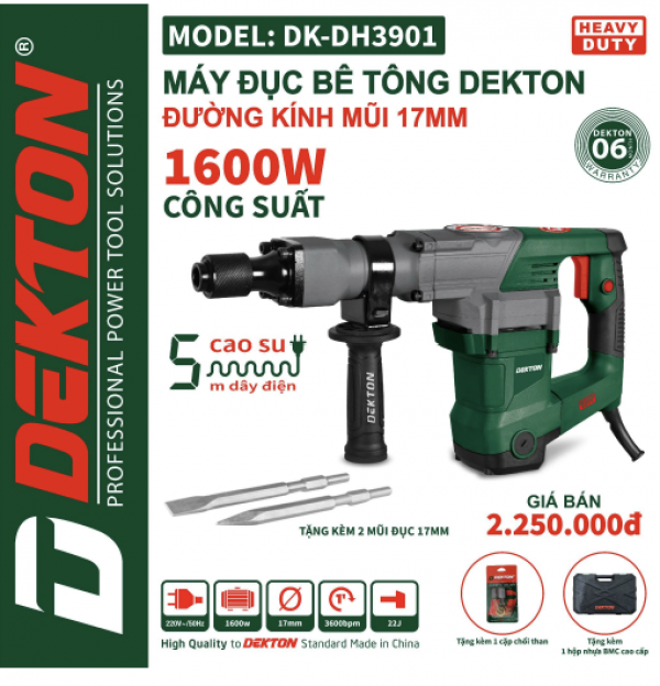 Máy đục bê tông cs1600W DEKTON DK-DH3901