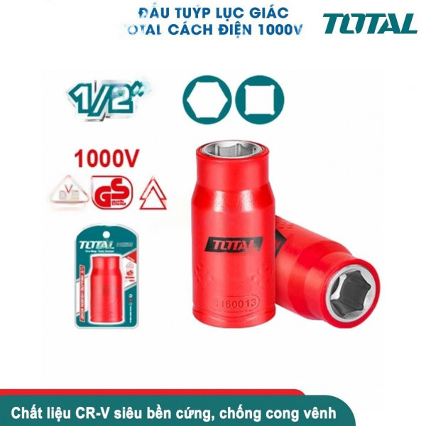 Đầu tuýp lục giác cách điện TOTAL 1/2 inch 