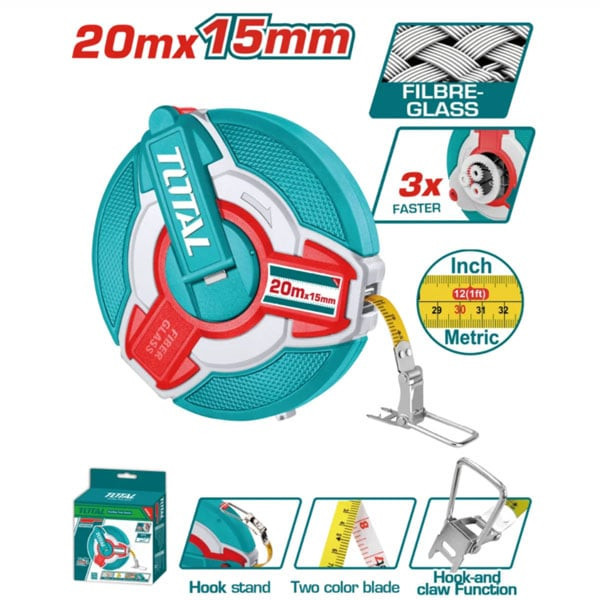 Thước dây sợi thủy tinh (20m) TOTAL TMTF18206