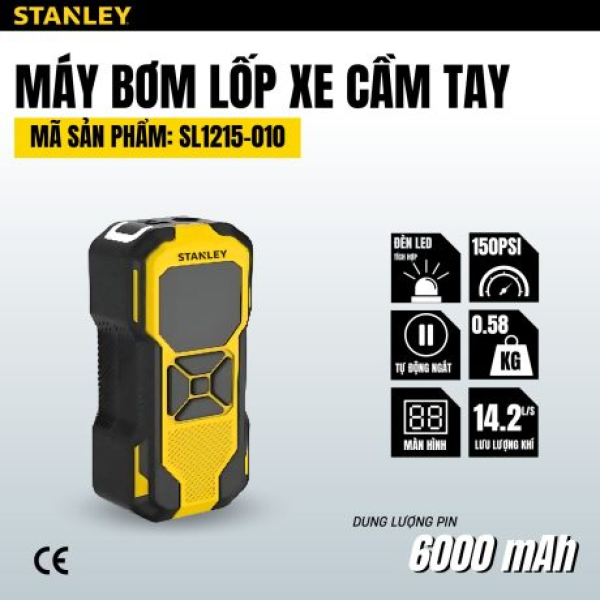 Dụng cụ đa năng bơm xe, đèn pin led, sạc dự phòng STANLEY SL1215-010