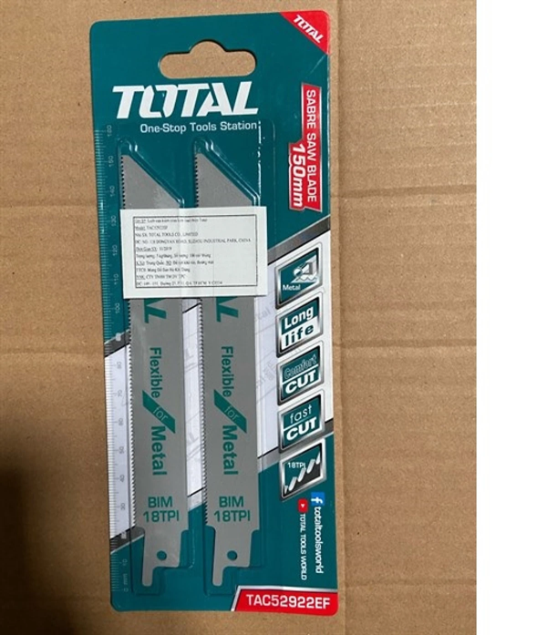 Bộ lưỡi cưa kiếm (cưa kim loại) TOTAL TAC52922EF