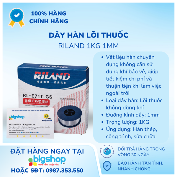 Dây hàn lõi thuốc RILAND 1KG 1MM 