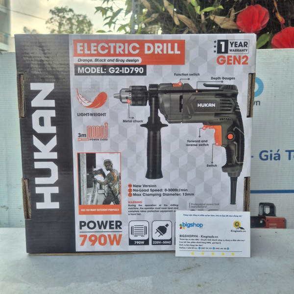 Máy Khoan Tường Điện 13mm HUKAN GEN 2 G2-ID790, cs 790W
