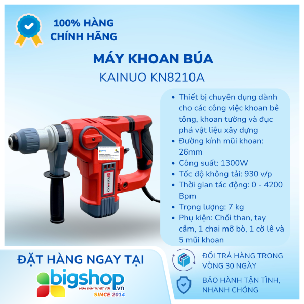 Máy khoan búa KAINUO 8210A - Công suất 1300W