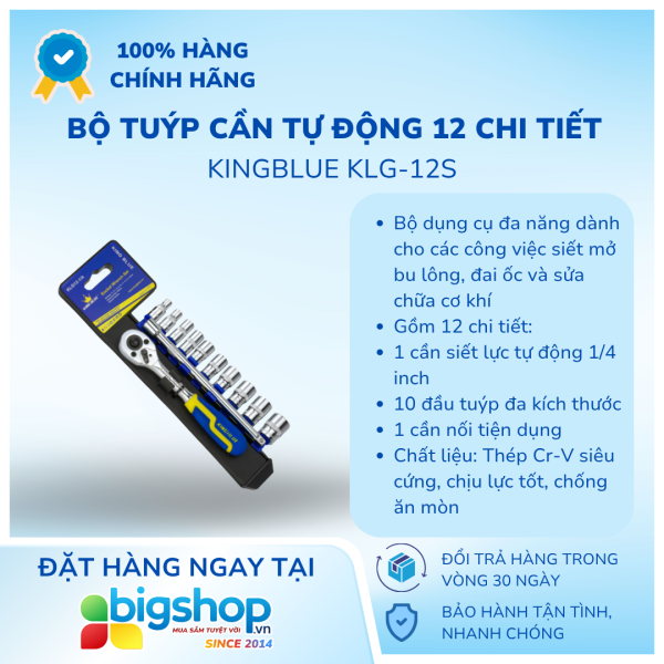 Bộ tuýp cần tự động 12 chi tiết KINGBLUE KLG-12S