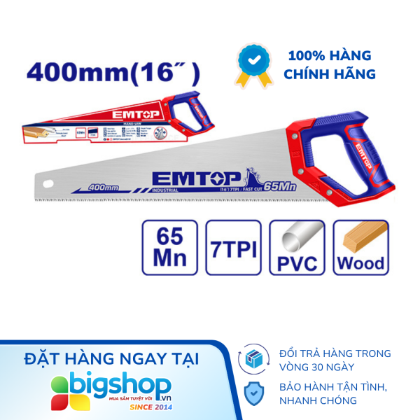 Cưa tay lá liễu 400mm/16 inch EMTOP EHAS4002