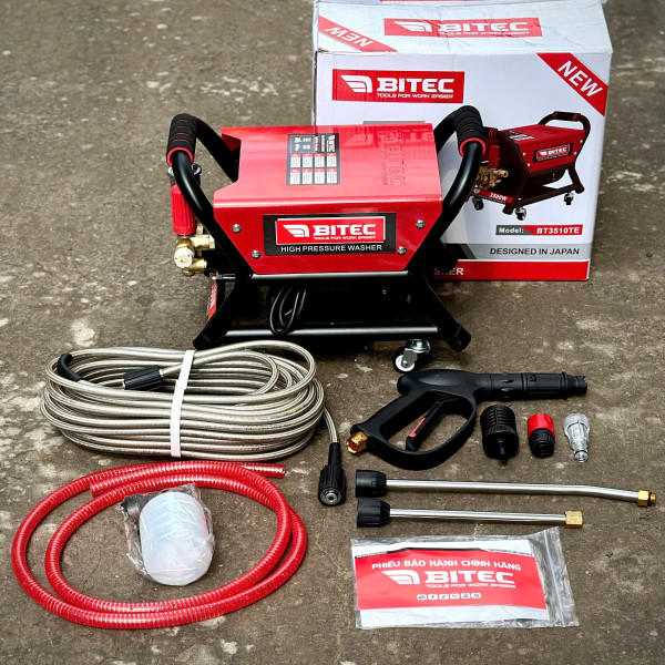 Máy xịt rửa xe Chỉnh Áp BITEC  BT3510TE- 3500W - motor từ lõi đồng