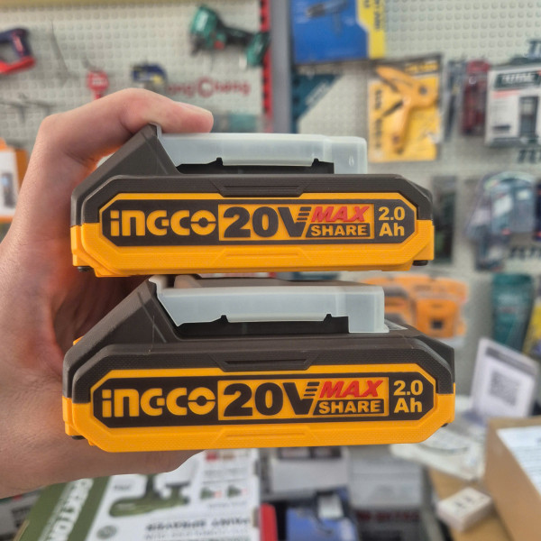 Bộ 2 pin 2.0Ah và 1 sạc INGCO FBCPK1222 chính hãng