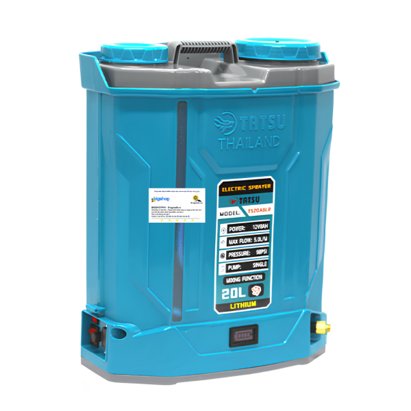 Bình xịt điện 12V/8AH TATSU TS20A8LR (20L, bơm đôi, có đảo thuốc)