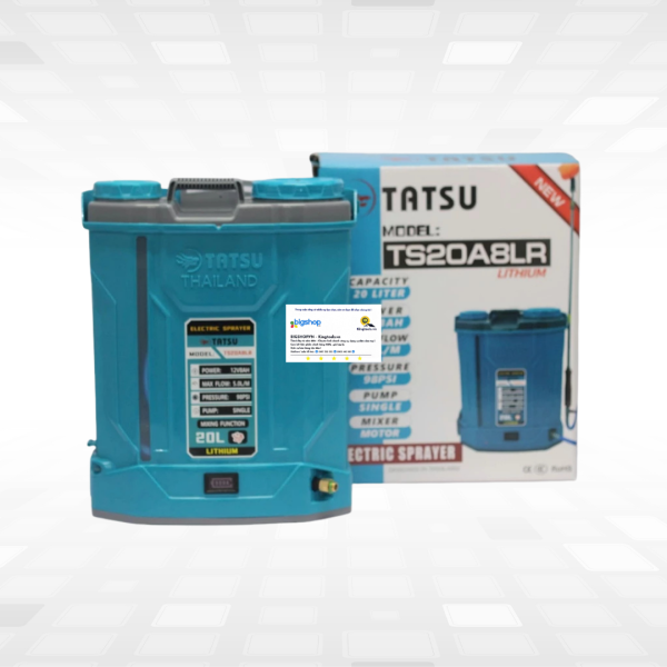 Bình xịt điện 12V/8AH TATSU TS20A8LR (20L, bơm đôi, có đảo thuốc)