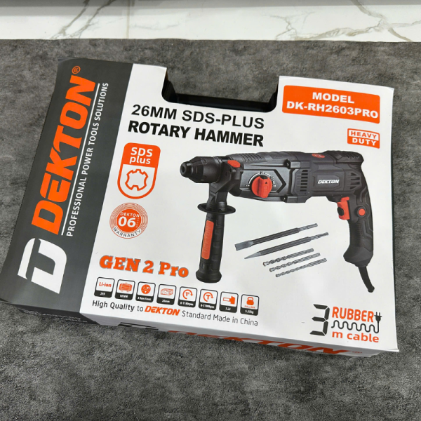 Máy Khoan Bê Tông 3 Chức Năng 1050W DEKTON DK-RH2603PRO